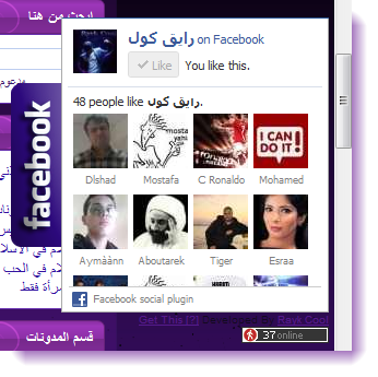 كود الفيس بوك على جانب المنتدى مع خاصية الانزلاق بطريقة رائعة Facebook Slider